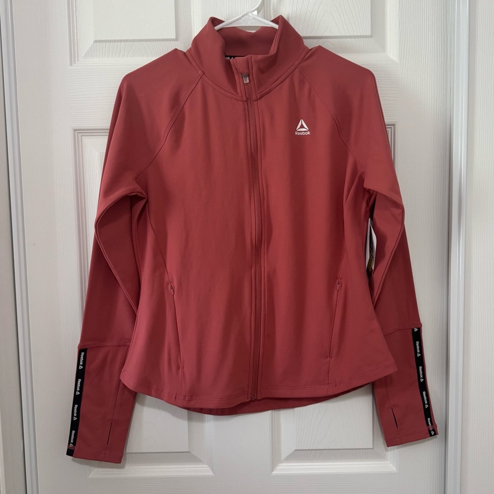 Reebok Women's Elevated Performance Jacket with Zipper Pocket Medium Dusty Cedar - Picture 4 of 7